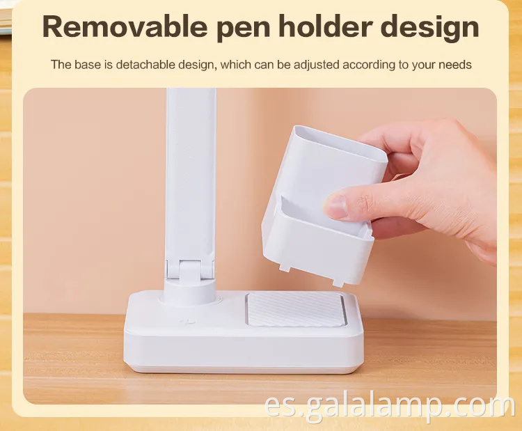 Lámpara de escritorio de doble cabeza recargable con protección para los ojos